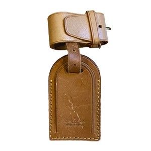 Louis Vuitton Authentic Leather Luggage Tag and Belt Set